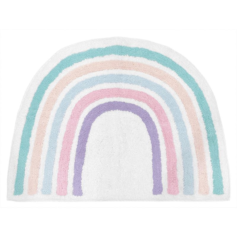 Sweet Jojo Designs Girl Kids Accent Floor Rug Rainbow 30 in. x 22 in. Blue Pink and Purple, 1 of 5