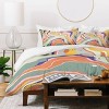Deny Designs 2pc Twin/Twin Extra Long Gigi Rosado Retro Marble Duvet and Pillow Sham Set Green: Abstract Design, 300 Thread Count, Hidden Zipper - 3 of 4