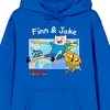 Adventure Time Finn & Jake Long Sleeve Royal Blue Adult Hooded Sweatshirt - image 2 of 3