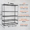 2500 Lbs Capacity Heavy Duty Garage Shelving, 5-Tier Metal Wire Shelves, Adjustable Industrial Storage Rack - 2 of 4