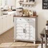 Farmhouse Storage Cabine 3-Tiers Adjustable Shelf with 7 Gears, Rustic Kitchen & Dining Room Organizer - 3 of 4