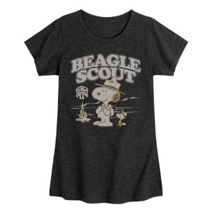 Girls' - Peanuts - Scout Fire Fitted Short Sleeve Graphic T-Shirt - 1 of 4