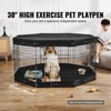 VEVOR Dog Playpen, 8 Pcs 30"H x 24"W Panels Foldable Metal Pet Exercise Pen, Dog Fence Indoor and Outdoor Pen with Door, Bottom Pad and Top Cover - 3 of 4