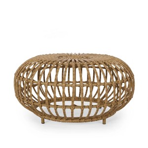 Boho Style Outdoor Wicker Coffee Table - 1 of 4
