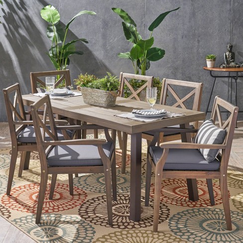 Acacia dining discount table and chairs