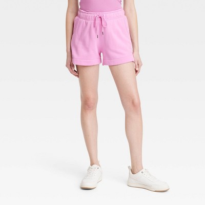 Women's Mid-Rise Fleece Shorts - Universal Thread™ Pink S