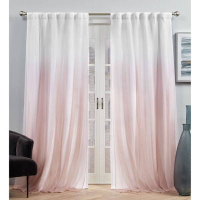 Set of 2 Crescendo Lined Blackout Hidden Tab Curtain Panel - Exclusive Home
