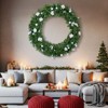48in Pre-lit Christmas Decoration with 150 Cold & Warm LEDs, 450 PVC Tips & DIY Ornaments, Lighted Artificial Xmas Wreath for Door, Wall & Party Decor - 3 of 4