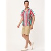 Lars Amadeus Men's Short Sleeve Button Down Summer Beach Vertical Striped Shirts - 4 of 4