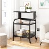 31.4''H Printer Stand with Power Outlets and USB Ports 3 Tier Printer Table w/Wheels for Printer Scanner, Fax, Home Office - 2 of 4