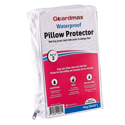 Guardmax Waterproof King Pillow Protector With Zipper – (2 Pack) : Target