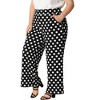 Agnes Orinda Women's Plus Size Formal Palazzo Polka Dots Wide Leg High Waist Wide Fashion Pants - image 2 of 4