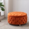 WestinTrends Round Velvet Tufted Storage Ottoman for Living Room Bedroom - 2 of 4