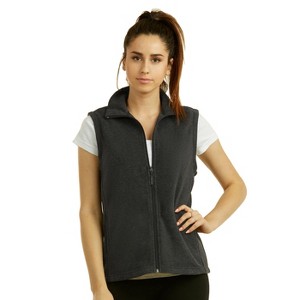 Sofra Women's Polar Fleece Full Zip Up Sweater Vest - 1 of 4