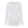 Maternity Shirt Side Button and Ruched Maternity Tunic Tops - 2 of 4