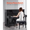 VEVOR Piano Bench, 22" x 13.78" x 19", Keyboard Piano Chair with High-Density Padded Cushion, Storage Compartment for Music Books, Black - 3 of 4