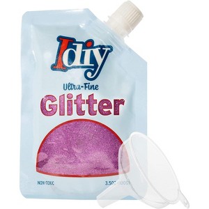 iDIY Ultra Fine Glitter (100g, 3.5 oz Pouch) Easy-Pour Bag & Funnel-Raspberry Pink -Non-Toxic, DIY Arts & Crafts, School Projects, Card Making, Resin - 1 of 3