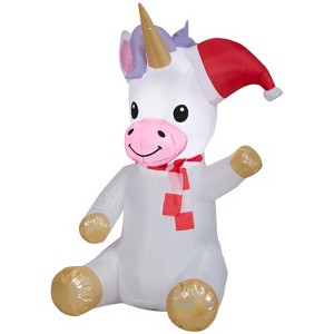 Gemmy Christmas Inflatable Unicorn, 4.5 ft Tall, Multi - 1 of 4