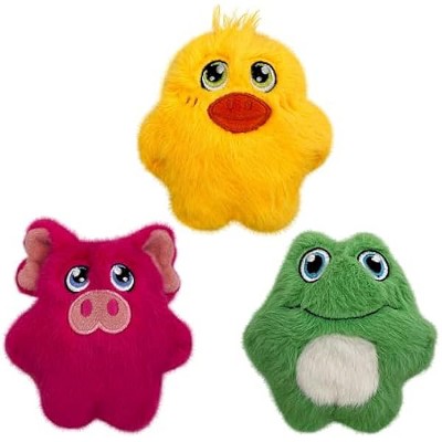 KONG Snuzzles Kiddos Mini Extra Small Dog Toy - Soft Plush Squeaky Toy for Small Dogs & Puppies (Frog/Pig/Duck Combo)