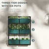 Resenkos 3-Tier Hanging Planter with 6 Pots for Indoor and Outdoor Use, Wall Planter, Self Draining & Wall Mounted, Green - 4 of 4