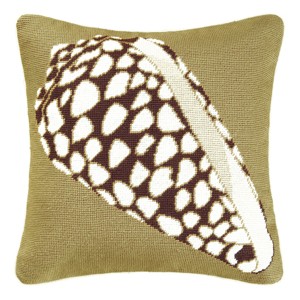 C&F Home 16" x 16" NP, Conus Shell Needlepoint Pillow - 1 of 4