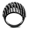 Slickblue Women’s Black Pave Dome Cocktail Ring – Crystal Stones, Ion Plated Stainless Steel, Stylish Design, Sizes 5-12 - 4 of 4