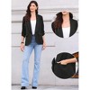 INSPIRE CHIC Women's Work Shawl Collar Ruched 3/4 Sleeves Open Front with Pockets Blazer - 2 of 4