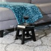 FONTOI Carved Wooden Step Stool with Floral Pattern, Ottoman Foot Stools for Living Room Bedroom, Black, 11"*10"*11" - 3 of 4