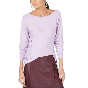 I.N.C International Concepts Womens Lace Up Sides Pullover Sweater, Purple, Small - 1 of 1