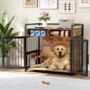 Furniture Dog Crate with Drawers Storage, 360°and Adjustable Raised Feeder, Large Dog Crate Furniture for Large/Medium Dog Indoor - 2 of 4