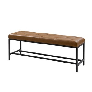 Jakob 50" Wide Contemporary Upholstered Faux Leather Bench with Button-tufted|ARTFUL LIVING DESIGN - 1 of 4