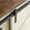 Angel Sar Farmhouse TV Stand with Charging Station for 70 Inch TV, Media Console with Sliding Barn Doors with Glass - 4 of 4