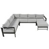 U-Shaped Patio Sofa Set with Cushions, Outdoor Corner Sectional Seats for Garden, Backyard, Deck or Balcony Lounge Furniture-Maison Boucle - 3 of 4