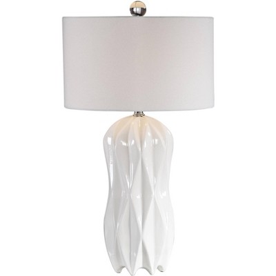 Uttermost Malena 30 1/4" Modern Glazed Glossy White Ceramic Table Lamp