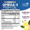 Fish Oil Omega 3 2400 mg with EPA DHA - Triple Strength Burpless Softgels - 120 Softgels;180 Softgels - 2 of 4