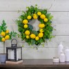 Northlight Lemons and Assorted Foliage Spring Wreath, Yellow and Green 20" - 2 of 4