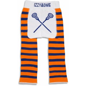 Pavilion Gift Company - Orange and Blue Lacrosse - 6-12 Months Baby Leggings - Pants - 1 of 4