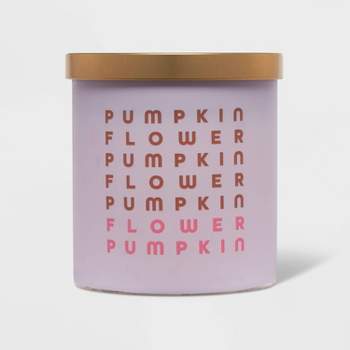 2-Wick 15oz Glass Jar Purple Word Label Pumpkin Flower Name Label Art Candle - Opalhouse™
