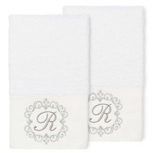 Linum Home Textiles 100% Turkish Cotton MONICA 2PC Embellished Hand Towel Set - 1 of 1