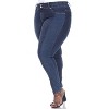 Women's Plus Size Super Stretch Denim with Leopard Pannel - White Mark - 2 of 3