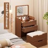 Vanity Desk Modern with Flip Top Mirror and 3 Drawers for Bedroom 23.6in -3irtyhousy - 3 of 4