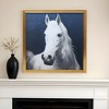 HomeRoots Blue And White Majestic Horse Gold Framed Print Wall Art - 2 of 4