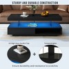 Vynxaria Black High-Gloss Coffee Tables with Storage and Display Shelves - 4 of 4