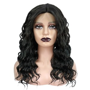 Unique Bargains Women Long Body Wave Lace Front Wigs with Wig Cap 20" 1PC - 1 of 4