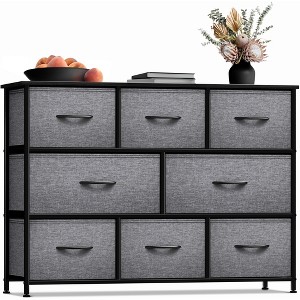 Sorbus 8 Drawers Wide Dresser - Organizer Unit with Steel Frame Wood Top and handle, Fabric Bins - Amazing for household decluttering - 1 of 4