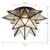 Claxy Seeded Glass Moravian Star Flush Mount Ceiling Light, 18-Inch, Black - 2 of 4