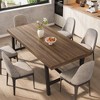 Industrial Dining Table for 6~8 People, 78.7" Long Rectangle Dining Table, Wooden Kitchen Table with Sturdy Metal Frame,Dinner Table for Kitchen-Gray - 2 of 4