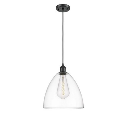 Bristol Glass - 1 Light Mini Pendant In Industrial Style-14.75 Inches Tall and 12 Inches Wide