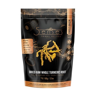 5Senses Dried Whole Turmeric Root | Tribal Melody | Single Origin | Natural, No Additives or Preservatives | Resealable Bag