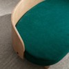 SEVOBAL Pet Beds Elevated Dog Bed Pet Sofa With Solid Wood legs and Bent Wood Back, Velvet Cushion, Walnut, Green, 26.77"*15.75"*11.02" - 4 of 4